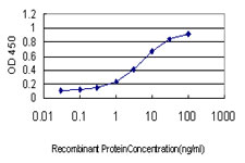 Detection limit for recombinant GST tagged BDKRB2 is approximately 0.1ng/ml as a capture antibody.