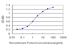 Detection limit for recombinant GST tagged CYB5R4 is approximately 0.03ng/ml as a capture antibody.