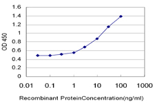 Detection limit for recombinant GST tagged HERC4 is approximately 0.3ng/ml as a capture antibody.