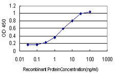 Detection limit for recombinant GST tagged DYDC1 is approximately 0.1ng/ml as a capture antibody.