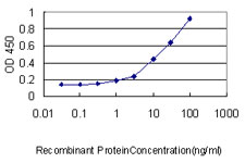 Detection limit for recombinant GST tagged KLRC3 is approximately 0.3ng/ml as a capture antibody.