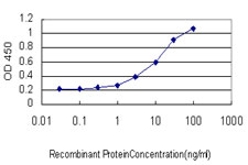 Detection limit for recombinant GST tagged JMJD1C is approximately 0.3ng/ml as a capture antibody.