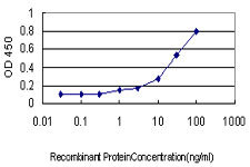 Detection limit for recombinant tagged G protein alpha inhibitor 1 is approximately 1 ng/ml as a capture antibody.