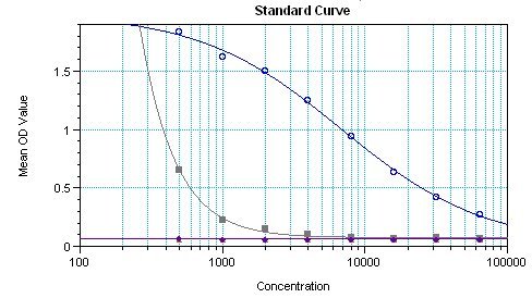This antibody gave a positive result in ELISA against the immunising peptide (ab23555) and a negative result using the non-modified equivalent peptide (ab13214). This indicates that it is specific for the modified peptide. Blue line: ELISA against immunising peptide ab23555Grey line: ELISA against non-modified peptide ab13214
