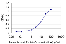 Detection limit for recombinant GST tagged CD82 is approximately 0.3 ng/ml as a capture antibody.