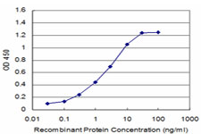 Detection limit for recombinant GST tagged DDX56 is approximately 0.1 ng/ml as a capture antibody.