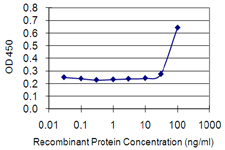 Detection limit for recombinant GST tagged ETV3 is 10 ng/ml as a capture antibody.