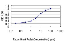 Detection limit for recombinant GST tagged FGL2 is approximately 0.1 ng/ml as a capture antibody.