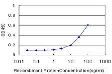Detection limit for recombinant GST tagged FOXF2 is approximately 1 ng/ml as a capture antibody.