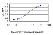 Detection limit for recombinant GST tagged GNG4 is approximately 0.03 ng/ml as a capture antibody.