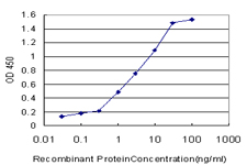 Detection limit for recombinant GST tagged CRYGD is approximately 0.03 ng/ml as a capture antibody.