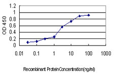Detection limit for recombinant GST tagged CSDC2 is approximately 0.1 ng/ml as a capture antibody.