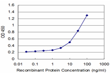 Detection limit for recombinant GST tagged IL12RB2 is approximately 1 ng/ml as a capture antibody.