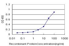 Detection limit for recombinant GST tagged GUCY1A3 is approximately 1 ng/ml as a capture antibody.