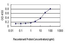 Detection limit for recombinant GST tagged HSPA2 is approximately 0.3 ng/ml as a capture antibody.