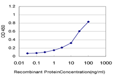 Detection limit for recombinant GST tagged CRSP6 is approximately 0.3 ng/ml as a capture antibody.