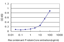 Detection limit for recombinant GST tagged PDHB is approximately 1 ng/ml as a capture antibody.