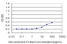 Detection limit for recombinant GST tagged MYL1 is approximately 3 ng/ml as a capture antibody.