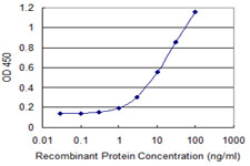 Detection limit for recombinant GST tagged TCP11 is 0.3 ng/ml as a capture antibody.