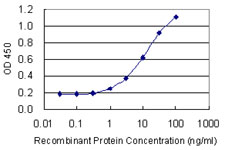 Detection limit for recombinant GST tagged RLF is 0.3 ng/ml as a capture antibody.