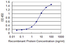 Detection limit for recombinant GST tagged ZNF224 is 0.1 ng/ml as a capture antibody.