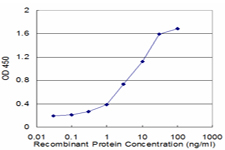 Detection limit for recombinant GST tagged FHL3 is approximately 0.3 ng/ml as a capture antibody.