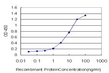 Detection limit for recombinant GST tagged STK38 is approximately 0.1 ng/ml as a capture antibody.