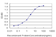 Detection limit for recombinant GST tagged STK38 is approximately 0.1 ng/ml as a capture antibody.