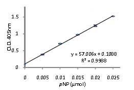 p-Nitrophenol (pNP) standard curve