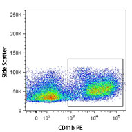 C57BL/6 mouse splenocytes were stained with mouse MDSC Flow Cocktail 2 (CD11b PE/Ly-6G FITC/Ly-6C APC).