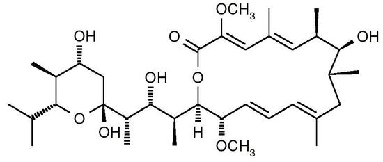 Chemical structure of Bafilomycin A1.