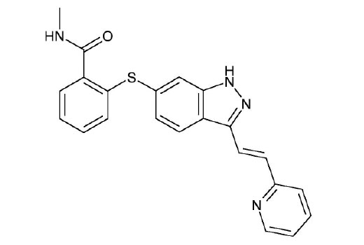 Chemical structure of axitinib.