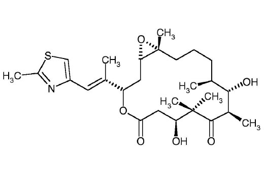 Chemical structure of epothilone B.