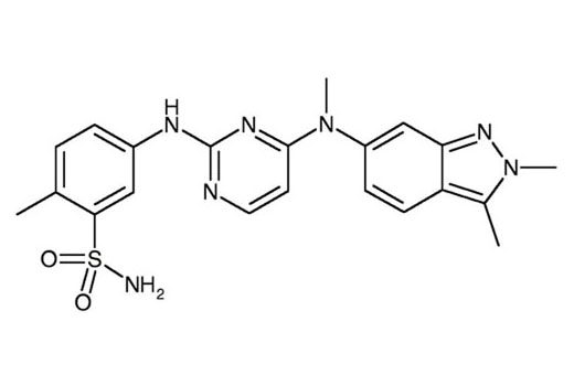 Chemical structure of pazopanib.