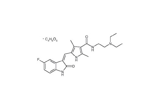 Chemical structure of sunitinib.
