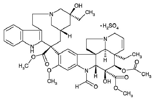 Chemical structure of vincristine.