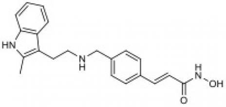 Chemical structure of Panobinostat.